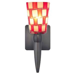 Carnevale Check Red and Creme Wall Torch by Oggetti