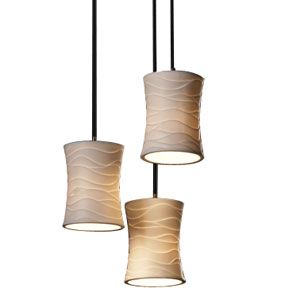 Limoges 3 Light Cluster Hourglass Pendant by Justice Design Group