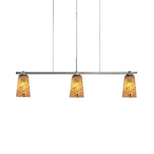 Carnevale Taupe Feather Linear Suspension by Oggetti Luce