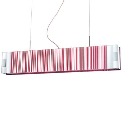 Biloxy 1 Light Red Frosted Glass Stripes Pendant by Eurofase