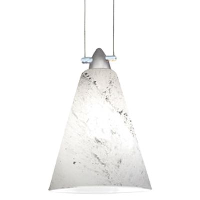 White Glass with Black Frits G591 Adjustable Pendant Kit