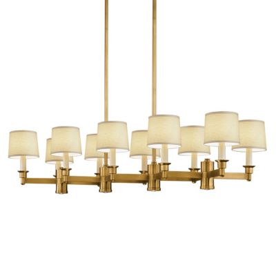 Uppark 10 Light Chandelier with Drum Shades by Robert Abbey