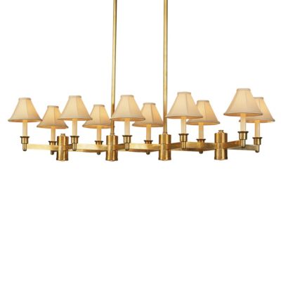 Uppark 10 Light Chandelier with Empire Shades