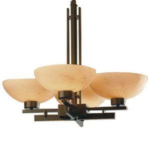 Trestle 4 Light Adjustable Suspension with Bowl Glass Option by Hubbardton Forge