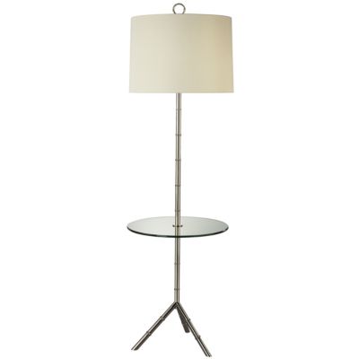 Meurice Nickel Tray Table Floor Lamp by Jonathan Adler