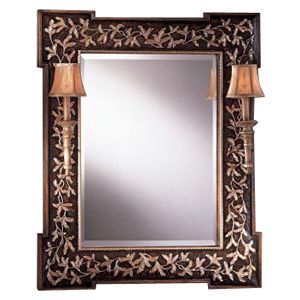 Salon Grand Mirror with Embroidered Faux Silk Shades