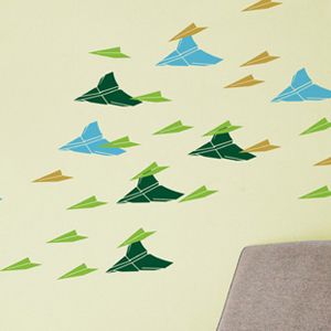 Flying Paper Plane Wall Graphic by Blik