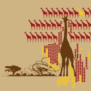 Giraffes Multiply Wall Graphic by Blik