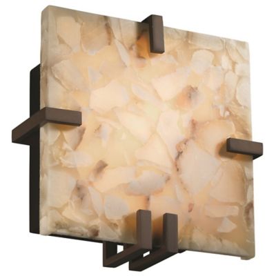 Alabaster Rocks! Clips Square Wall Sconce by Justice Design