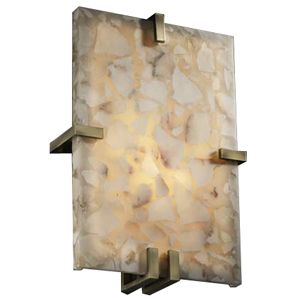 Alabaster Rocks! Clips Rectangle Wall Sconce by Justice Design