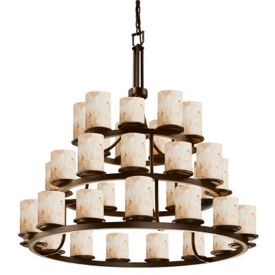 Alabaster Rocks! Three Tier Ring Chandelier by Justice Design