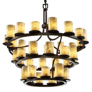 Alabaster Rocks Three Tier Inverted Ring Chandelier by Justice Design