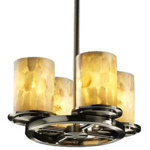 Alabaster Rocks! Dakota Straight Stem Chandelier by Justice Design