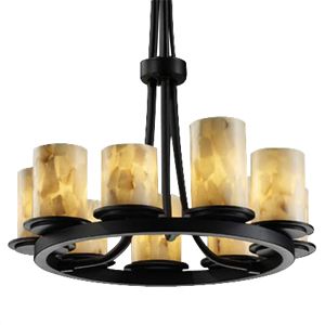Alabaster Rocks! 9 Light Ring Chandelier by Justice Design