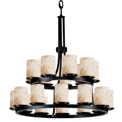 Alabaster Rocks! Dakota Two Tier Chandelier by Justice Design