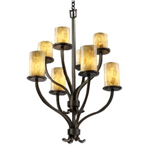 Alabaster Rocks! Sonoma Two Tier Chandelier by Justice Design