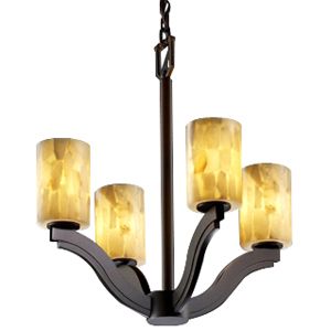 Alabaster Rocks! Bend Chandelier by Justice Design