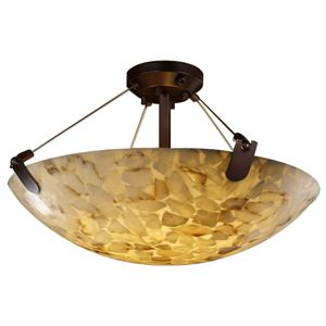 Alabaster Rocks! Semi-Flush Bowl by Justice Design
