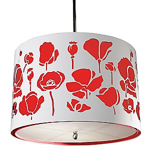 Poppies Drum Pendant by Stonegate Designs