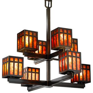 Prairie Windows Two Tier Chandelier by Justice Design