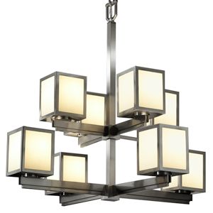 Simple Windows Two-Tier Chandelier by Justice Design