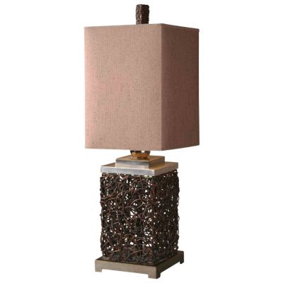 Knotted Rattan Rectangle Table Lamp by Uttermost