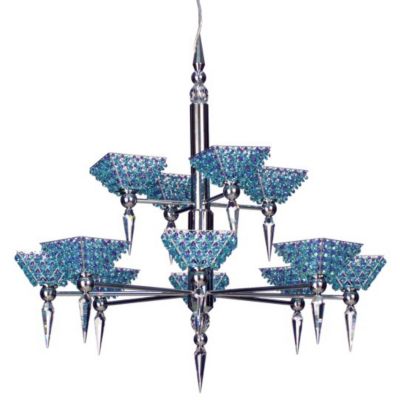 Vertex Pyramid 2-Tier Chandelier by Schonbek Geometrix