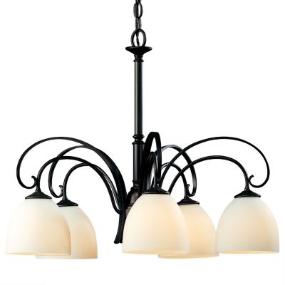 Scroll Down Five Arm Chandelier by Hubbardton Forge