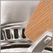 Brushed Stainless Steel with Light Oak-Medium Oak