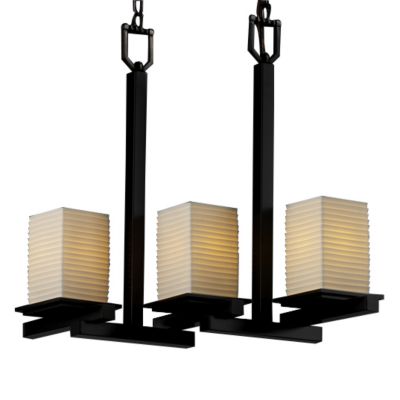 Limoges Montana Three Light Zig Zag Linear Chandelier by Justice Design