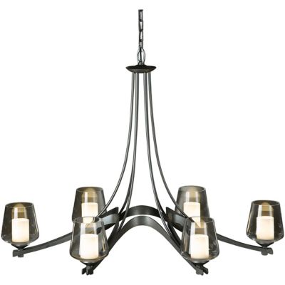 Ribbon Oval Chandelier with Clear Glass by Hubbardton Forge