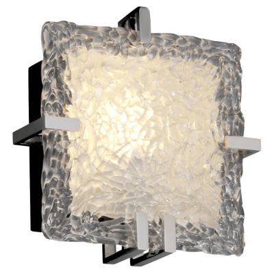 Veneto Glass Clips Square Wall Sconce by Justice Design