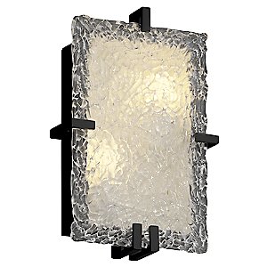 Veneto Glass Clips Rectangular Wall Sconce by Justice Design at ...