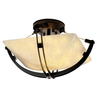 Fusion Square Semi-Flush Bowl with Crossbar by Justice Design