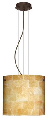 Tamburo Mosaic Onyx Pendant by Besa Lighting