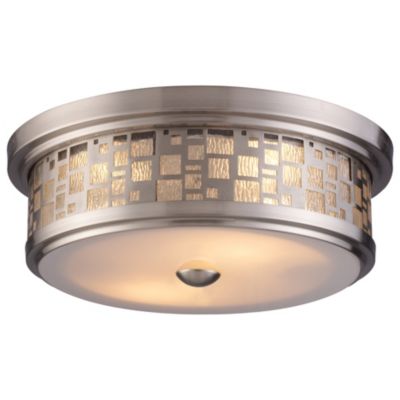 Tiffany Satin Nickel Flushmount by Landmark Lighting