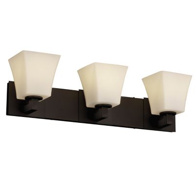 Fusion Square Flared Opal Shade Modular Bath Bar by Justice Design