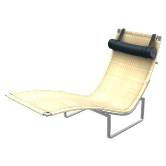 PK24 Wicker Lounge Chair with Leather Headrest by Fritz Hansen