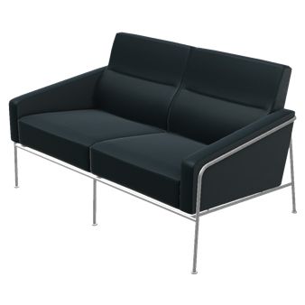 Series 3300 2-Seat Leather Sofa by Fritz Hansen
