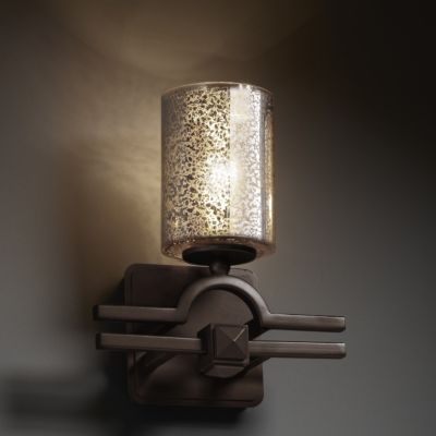 Fusion Mercury Glass Argyle Cylinder Wall Sconce by Justice Design