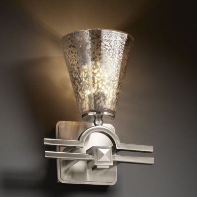 Fusion Mercury Glass Argyle Cone Wall Sconce by Justice Design