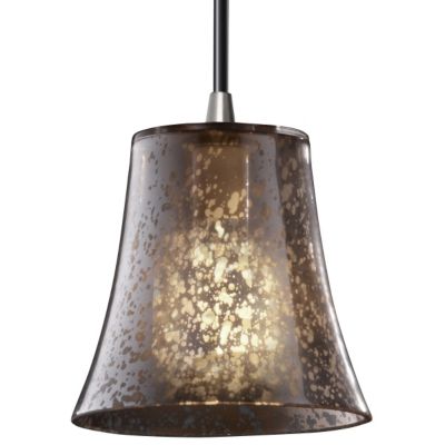 Fusion Mercury Glass Mini Pendant by Justice Design (Chrome/Round Flared) - OPEN BOX RETURN