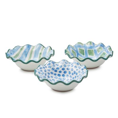 Pencil & Paper Co. Ceramic Fluted Berry Bowls, Set of 3