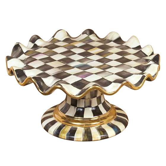 Courtly Check Ceramic Fluted Cake Stand