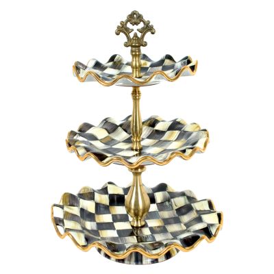Courtly Check Ceramic Three Tier Sweet Stand