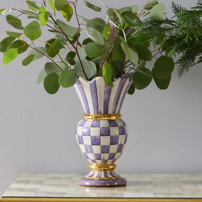 Plum Check Ceramic Great Vase Image 3