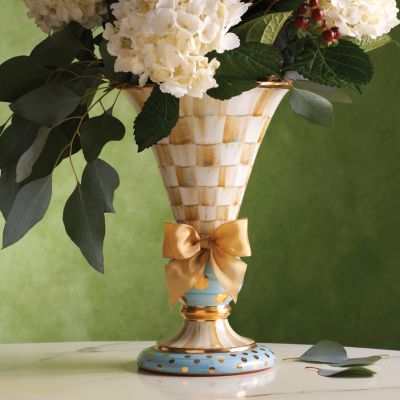 MacKenzieChilds Parchment Check Large Vase