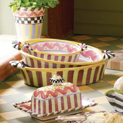 MacKenzieChilds Piccadilly Large Au Gratin Dish