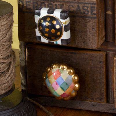 Petit Four Square Knob - Courtly Check image two