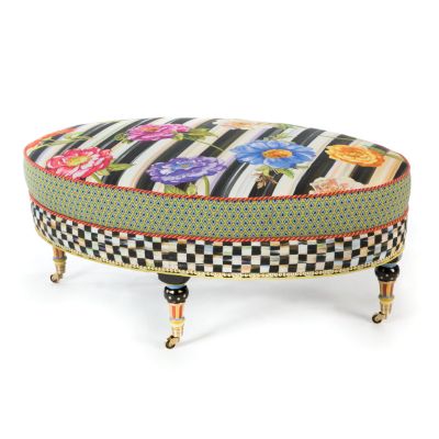 MacKenzieChilds Cutting Garden Oval Ottoman